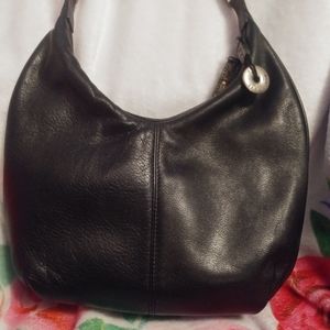 Sak black leather shoulder bag